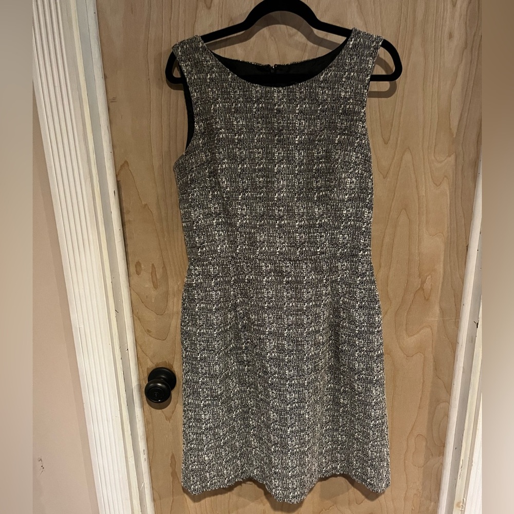 Ann Taylor Black and White Textured Mini Dress
